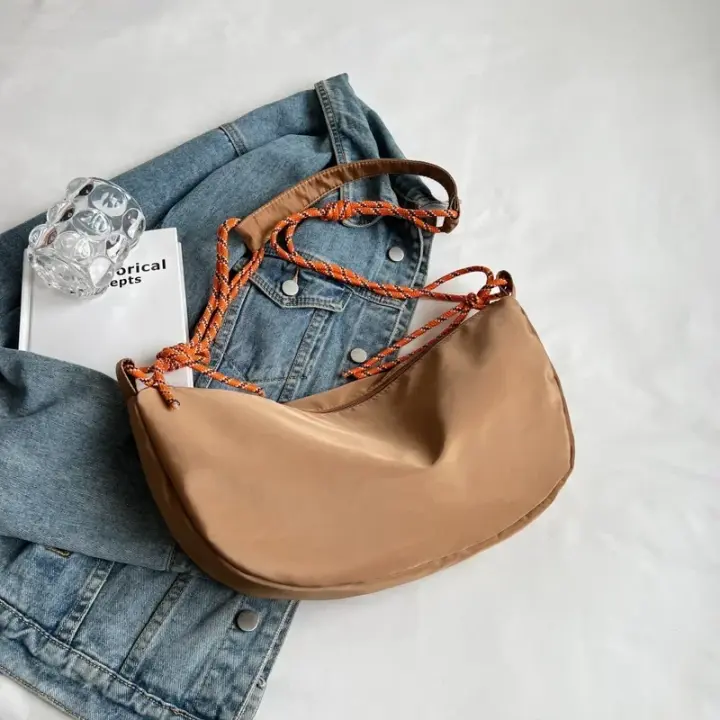 Nuevos bolsos de hombro de tela de nailon, bolso Vintage de Color sólido, bolso Diagonal informal de gran capacidad, bolso de mujer versátil a la moda - 1