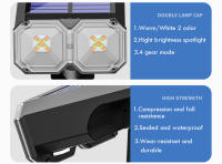 Foco Solar RGB para exteriores, 18 LED, impermeable, cambia de Color, Multicolor, camino, puerta, valla, USB, foco Solar para paisaje - details 17
