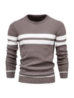 Nueva Suéter De Otoño Para Hombre Con Cuello Redondo Y Mangas Largas Patchwork Caliente Y Delgado Moda Casual Ropa De Hombre - details 8