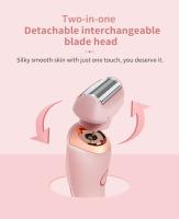 Maquinillas de afeitar eléctricas para mujer, afeitadoras faciales 2 en 1 para Bikini, depilación para axilas, piernas, recortador corporal para mujer, resistente al agua IPX7 - details 6