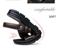Sandalias de cuero para hombre, zapatos informales, ligeros y cómodos, para la playa y el verano - details 9