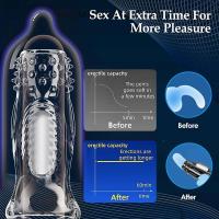 Extensiones de manga condón agrandamiento masculino vibradores retardantes clítoris masajeador anillo cubierta vibratoria juguetes sexuales para hombres - details 1