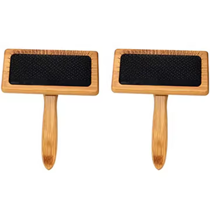 Cepillos de cardado de madera, peine limpiador de fieltro de aguja con mango, talladores de mano profesionales para hilado - 1