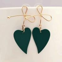 Delysia King - Pendientes hermosos de estilo simple en forma de corazón para mujer, lazo para niña, exquisito colgante para fiesta de cumpleaños - details 5