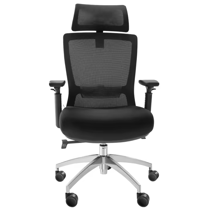 SucceBuy Silla de oficina ergonómica, silla de escritorio ajustable con asiento de malla, asiento deslizante, respaldo y soporte lumbar - 1