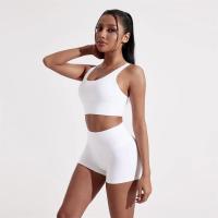 Sujetador deportivo de color sólido para mujer, top suave y ajustado, entrenamiento integral, trotar, gimnasio, yoga, ropa interior, espalda cruzada con almohadilla para el pecho - details 2