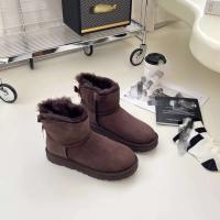 Invierno 2023 nuevas botas de nieve con cordones de tubo medio de piel de oveja para mujer - details 8