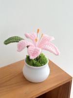 Flores tejidas a mano en maceta de lirio, maceta de flores tejidas de ganchillo delicado, regalo para el día de la madre - details 4