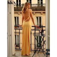 Vestido Largo de Seda para Mujer Elegante, Sin Mangas, Espalda Descubierta, Hombros Descubiertos - details 9