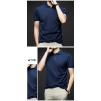 Polo de manga corta para hombre, camiseta transpirable y cómoda con cuello vuelto, color sólido, a la moda, novedad de verano - details 11