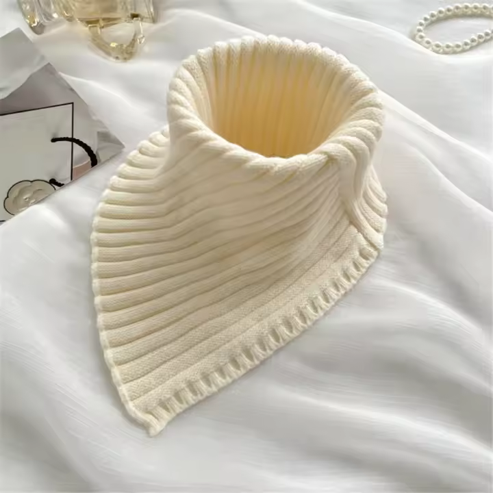 Bufanda de cuello de punto para mujer, calentador de cuello falso, desmontable, a prueba de viento, cálido, invierno - 1