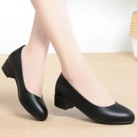 Zapatos de Trabajo Comodos y Versátiles Punta Redonda Tacón Medio Negro - details 4