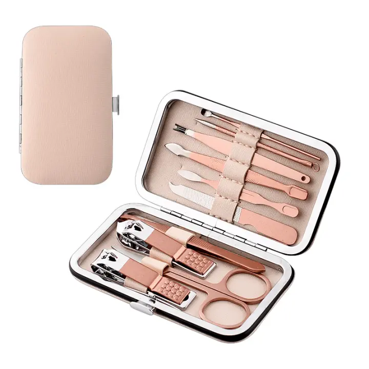 Juego de Manicura para Mujeres, Kit de Aseos para Cejas, cuido de uñas de Maple inoxidable, 7 piezas - 1