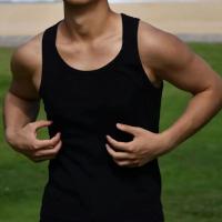 Chaleco deportivo de talla grande para hombre, camiseta sin mangas ajustada elástica de color sólido con absorción de sudor, ropa de calle para gimnasio y fitness - details 2
