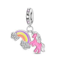 Encanto de Flamenco y Unicornio de Plata Esterlina 925 Joyería de Pulsera Original DIY para Mujeres - details 35