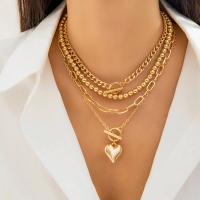 Collar Colgante de Corazón Dorado Punk Set de 4 Unidades Joyería de Moda Y2K para Mujeres - details 1
