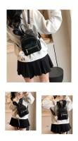 Mochila bonita y versátil de estilo coreano, mochila de viaje para estudiantes, minimochila informal con orejas de conejo desmontables - details 4