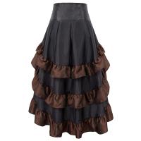 Falda de encaje Retro Steampunk para mujer, vestido Midi asimétrico, largo, Irregular, gótico, Victoriano, ribete con volantes, banquete - details 5