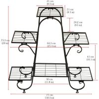 Soporte de Hierro para Plantas Estantería de 6 Niveles para Macetas Decoración de Flores para Exterior e Interior Muebles y Organización - details 1