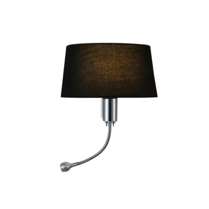 Lámpara de pared de tela LED para dormitorio, candelabros de pared de Arte Industrial con cuello de cisne, lámpara led para lectura, hotel, - 1