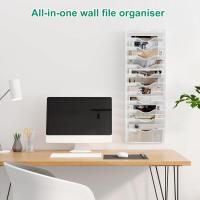 Colgante de Pared Organizador de Documentos 12 Niveles, Revistero para Oficina, Hogar, Escuela, Accesorios, Suministros, Color Blanco - details 1