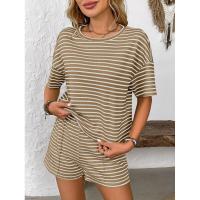 Ropa de Mujer Verano Nuevo Conjunto Deportivo de Shorts Casuales de Moda a Rayas de Punto para Mujer - details 17