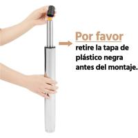 Silla de Oficina sin Reposabrazo Silla Oficina Tapizada de Cuero PU Silla con Ruedas Silla Ergonómica Base Metal Blanca - details 8