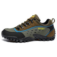 Zapatos de senderismo antideslizantes para hombre, zapatillas de cuero impermeables para exteriores, deportes de montaña, zapatos de viaje cómodos, escalada, Trekking - details 16