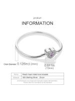 Pulsera de plata de ley 925 con forma de corazón y mariposa para mujer, brazalete de cadena de seguridad, compatible con abalorios originales, joyería - details 36