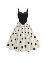 Verano liguero fresco ropa de mujer retro Vestido de péndulo estampado europeo y americano. - details 3