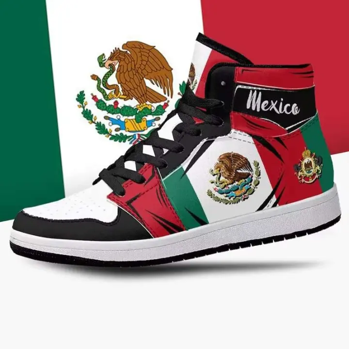 Zapatos deportivos para hombre, cómodos y modernos, con estampado de bandera mexicana, populares e impresionantes, adecuados para deportistas - 1