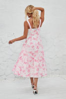 Vestido midi de satén con tirantes finos para mujer, abertura frontal, hueco - details 56