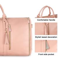 Traje plegable de las mujeres bolsa de viaje multifuncional de gran capacidad de gran PU bolsa de equipaje de mano - details 4