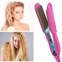 Hierro Crimped de Hierro Corrugado Alisador de Cabello Plano y Ondulado Eléctrico - details 0
