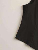 Suéter sin mangas de verano de Color sólido para mujer, chaleco, abrigo, temperamento superior de moda para ir al trabajo, chaleco cansado con botones y V - details 11