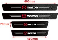 Pegatinas protectoras de Umbral de Puerta para Coche Mazda, 4 Piezas, para Mazda 2, 3, 5, 6, CX-3, CX-30, CX-5, CX-50, CX-60, CX-7, Decoración de Fibra de Carbono con Logotipo A - details 1