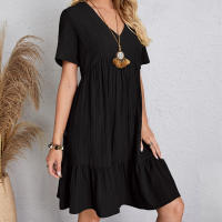 Vestido Mini de Línea Suelta con Volantes de Verano Elegante para Fiestas de Playa - details 12