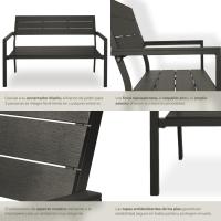 Taburete Moderno de Jardín para Dos Personas Estructura de Aluminio Resistente - details 6