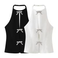 BUNO-Top de verano para mujer, joyería con lazo, decoración, cuello colgante, Top sin mangas, bonito Top con tirantes para mujer 2025 - details 1