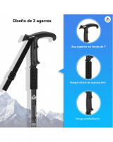 Aleación de aluminio al aire libre tres secciones mango recto senderismo bastones telescópicos bastón de escalada de viaje conjunto - details 11