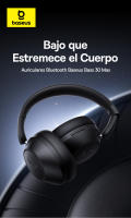Baseus Bass 30 Max  Auriculares Bluetooth 5.3 Cancelación de ruido, graves potenciados, larga duración, para juegos y deportes - details 0