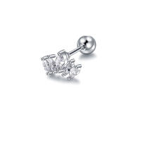2 uds corona de circonia cúbica tragus stud piercing conch, stud de cartílago de hélice pendiente de cristal joyas oído perforación 16g de acero inoxidable - details 7