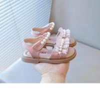 Sandalias de verano para niñas, zapatos de playa para niños con perlas y diseño de princesa, puntera abierta, suaves, antideslizantes, 2025 - details 8