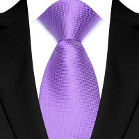 Corbata De Lujury Para Hombre 8CM Púrpura Floral Rayada Sólida Para Boda Fiesta Negocios Hecha a Mano En Poliéster - details 5