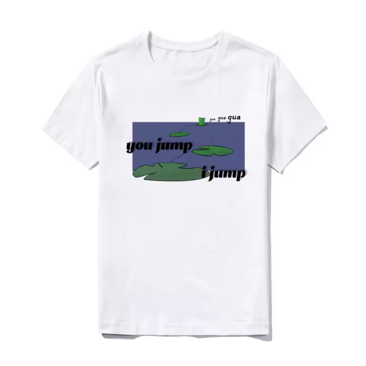"Camiseta de algodón blanca transpirable con estampado artístico |   100% algodón orgánico |   Suave para uso diario" - 1