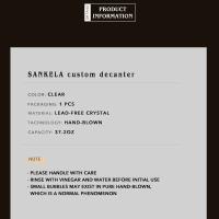 Botella de vino personalizada, base de vidrio hecha a mano, diseño ultra elegante, boquilla inclinada, 1100 ml, 37 oz - details 9