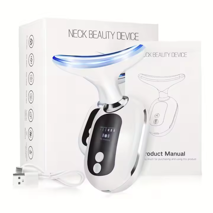 Instrumento de belleza para el cuello, masajeador facial con luz de Triple color, 3 modos ajustables, la primera opción de regalo - 1