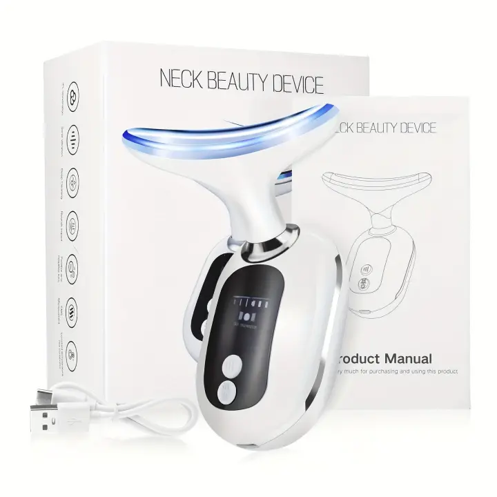 Instrumento de belleza para el cuello, masajeador facial con luz de Triple color, 3 modos ajustables, la primera opción de regalo - 1
