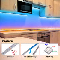 Tira de luces LED con USB, cinta de diodo de retroiluminación de TV, 5V, RGB 5050, cambio de Color con Control remoto de 24 teclas para decoración de habitación - details 3