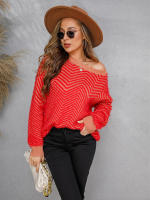Suéter informal de manga larga para mujer, Jersey de punto de cuello redondo liso, Tops sueltos, moda de otoño - details 10